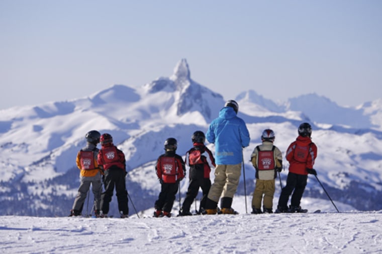The Fairmont offers weeklong kids’ camps throughout the ski season at three mountain faces, but the only one you need to know about is the one at Blackcomb Base, since it’s just a two-minute walk from the resort.
